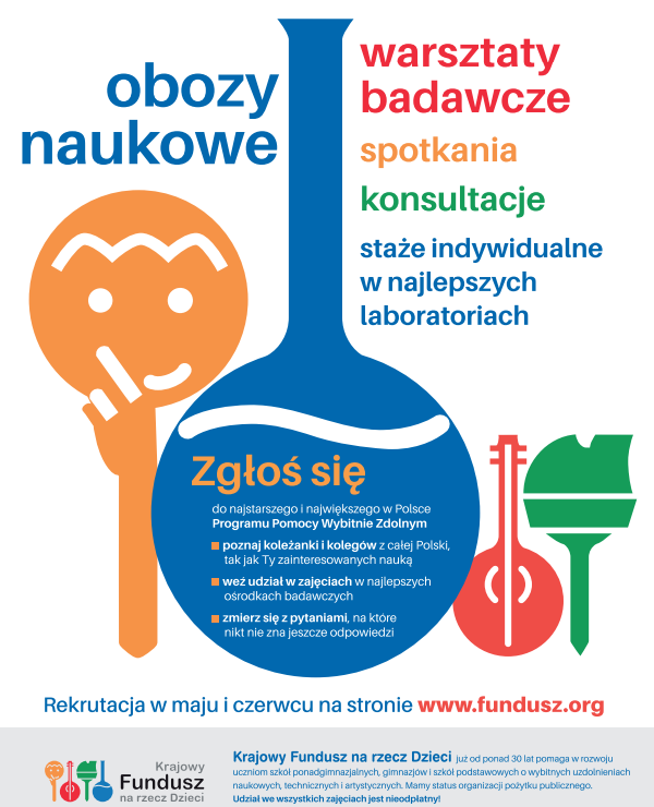 plakat KFnrD - rekrutacja stypendystów